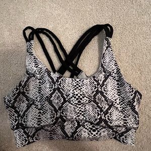 Dicks Sporting Goods Snakeskin print crisscross bra